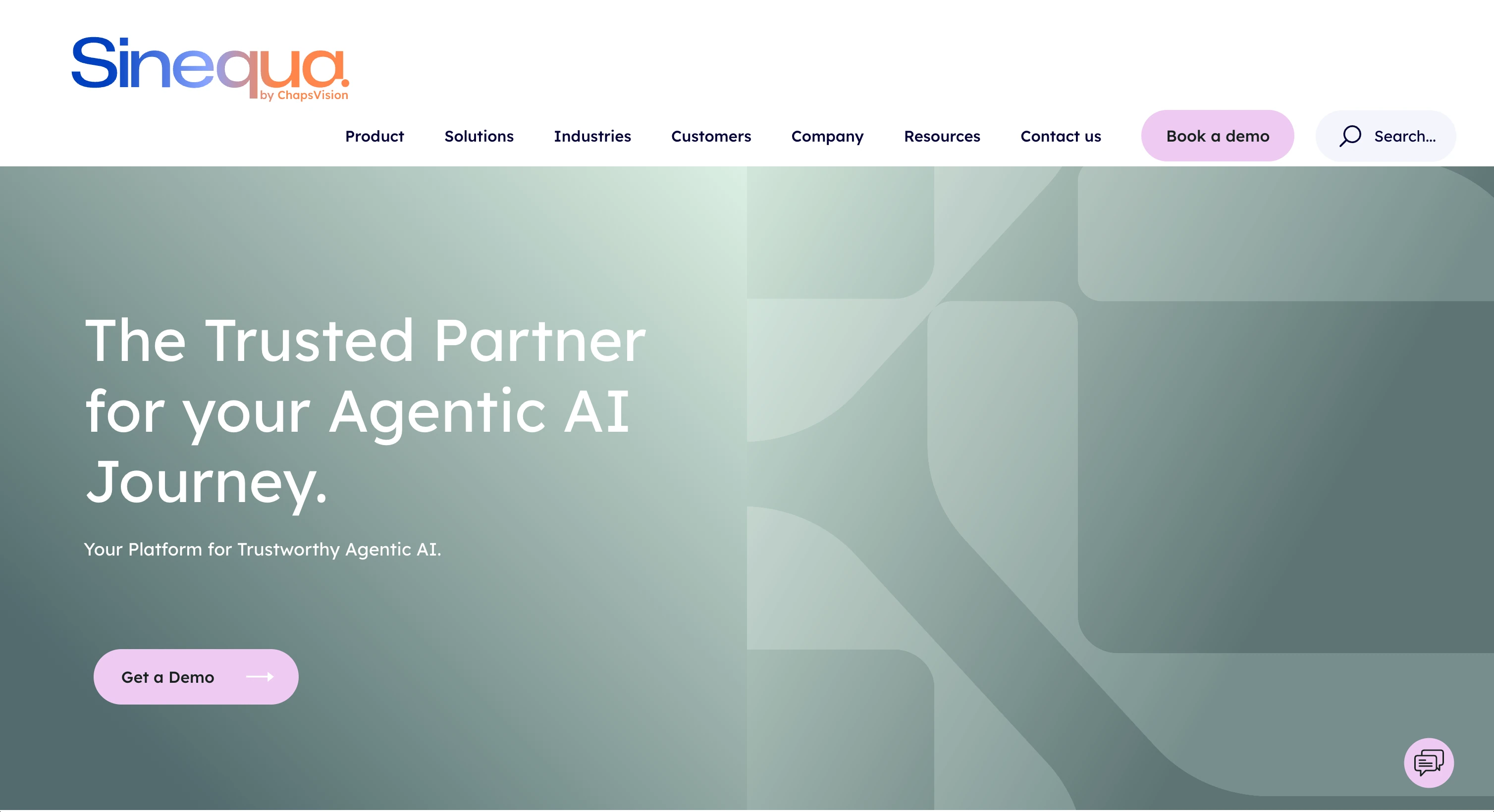 Sinequa AI home page screenshot